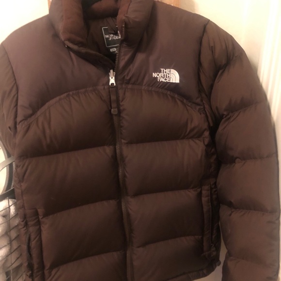 north face 700 puffer jacket in chocolate brown